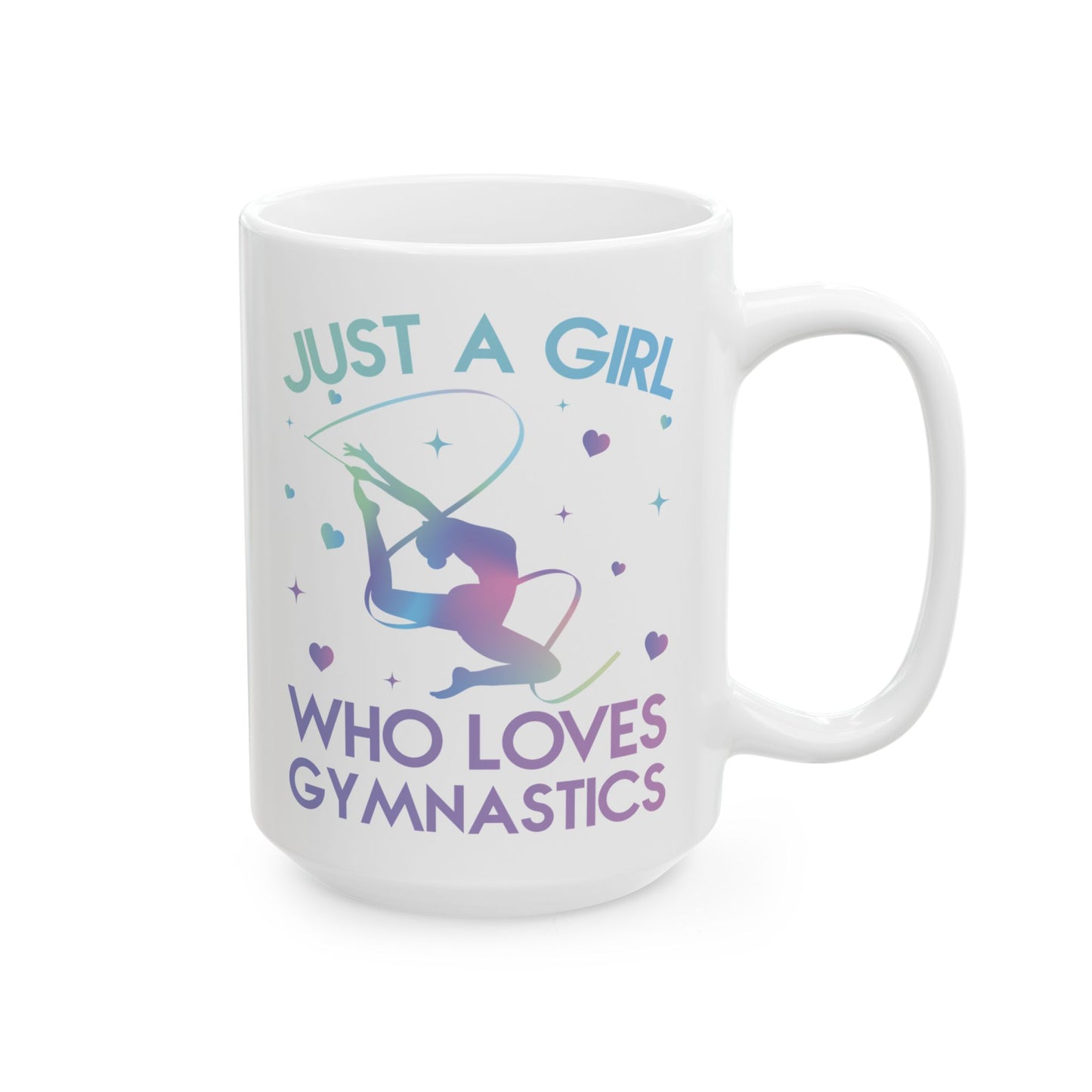 Just A Girl Who Loves Gymnastics White Mug, (11oz, 15oz)
