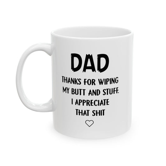 Funny Dad Mug – White Coffee Cup from Kids with Bold Message