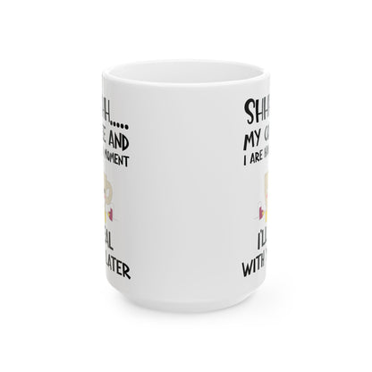 Shhhh My Coffee White Mug, (11oz, 15oz)