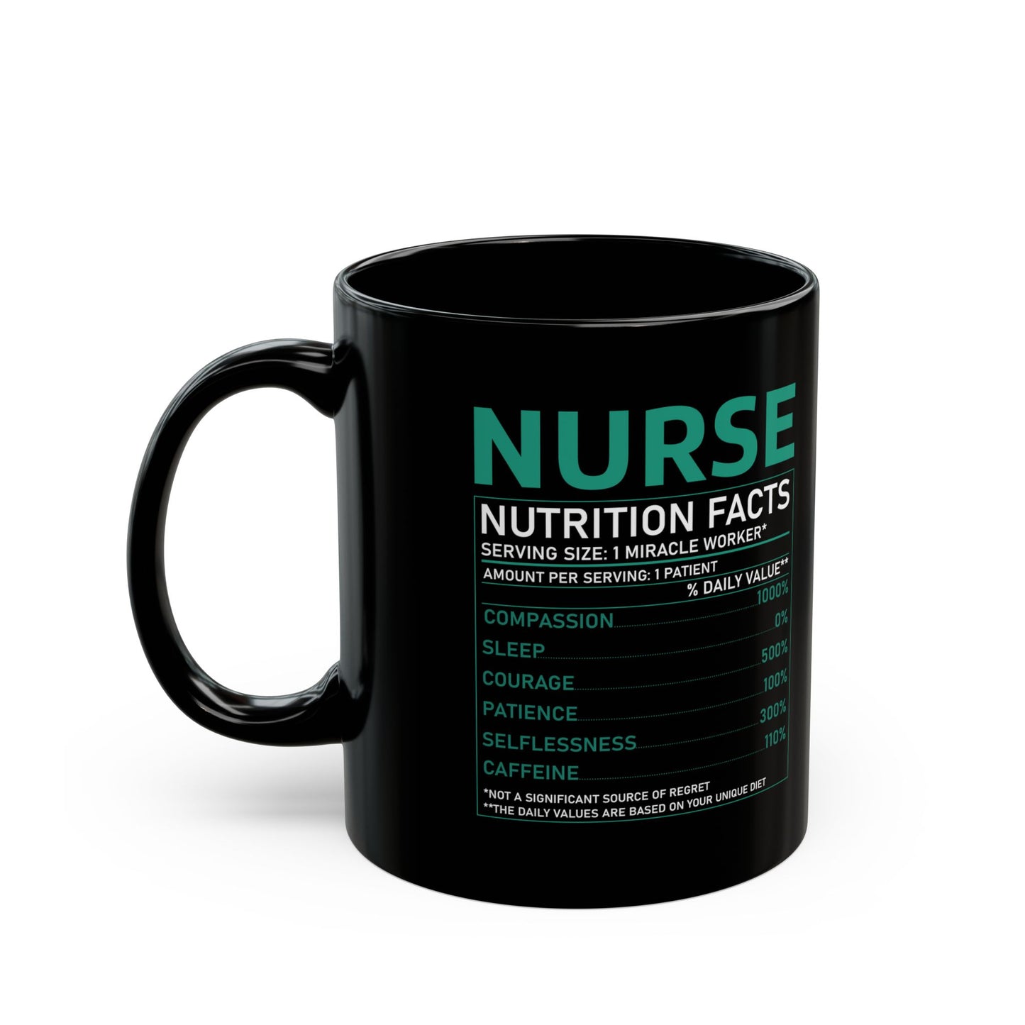 NURSE COMPASSION 1000% SLEEP 11oz & 15oz Black mug