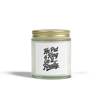 He Put Me A Ring On It Finally Scented Candles, Coconut Apricot Wax (4oz, 9oz)