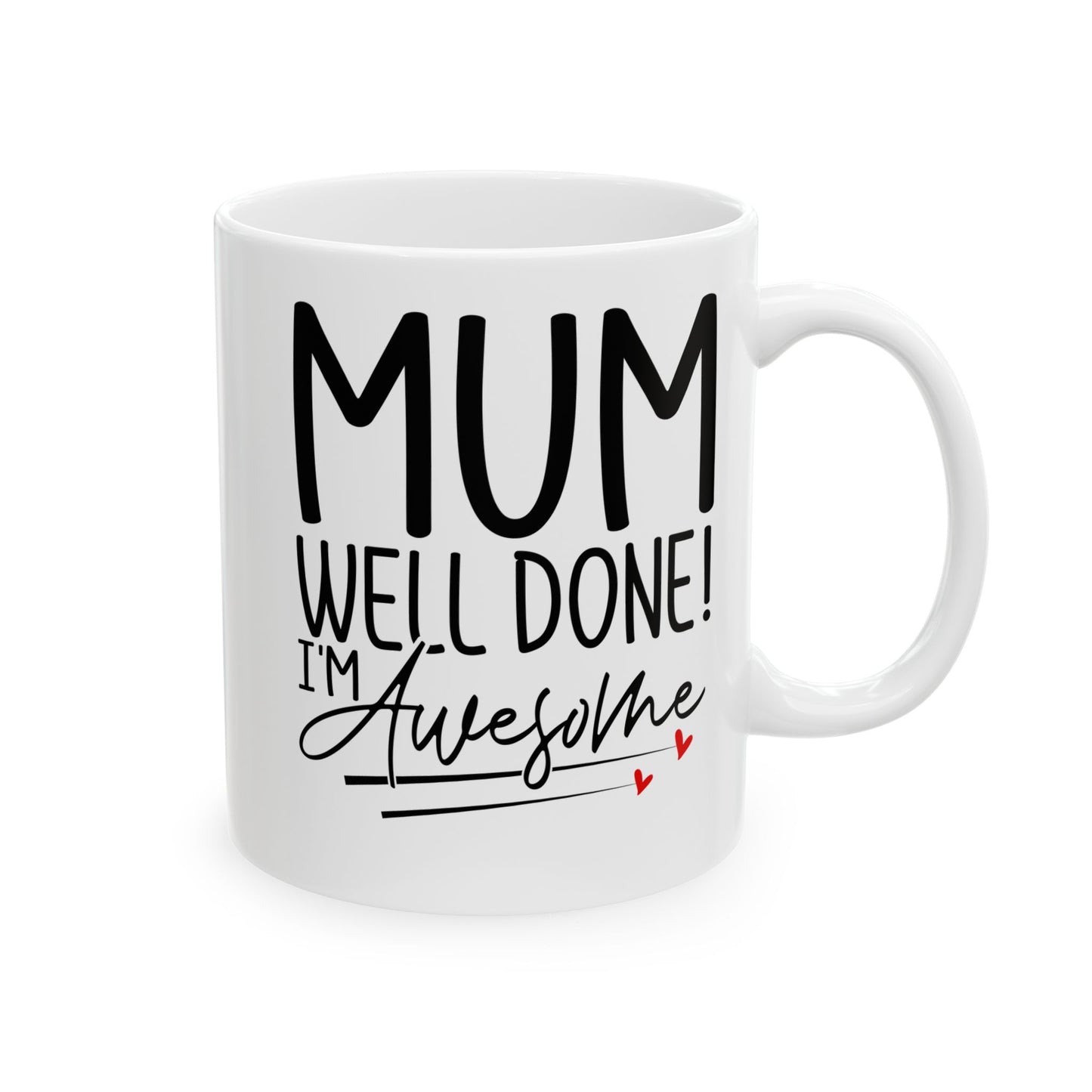 Mum Well Done I_m Awesome White Mug, (11oz, 15oz)