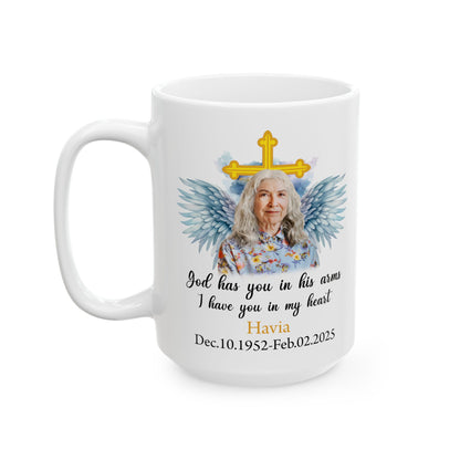 God Has You In His Arms Havia White Mug, (11oz, 15oz)