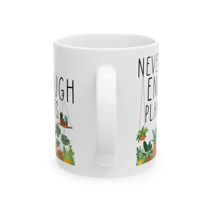 White Ceramic Coffee Cup for Plant Lovers & Gardeners – Funny Indoor Garden Gift for Men & Women