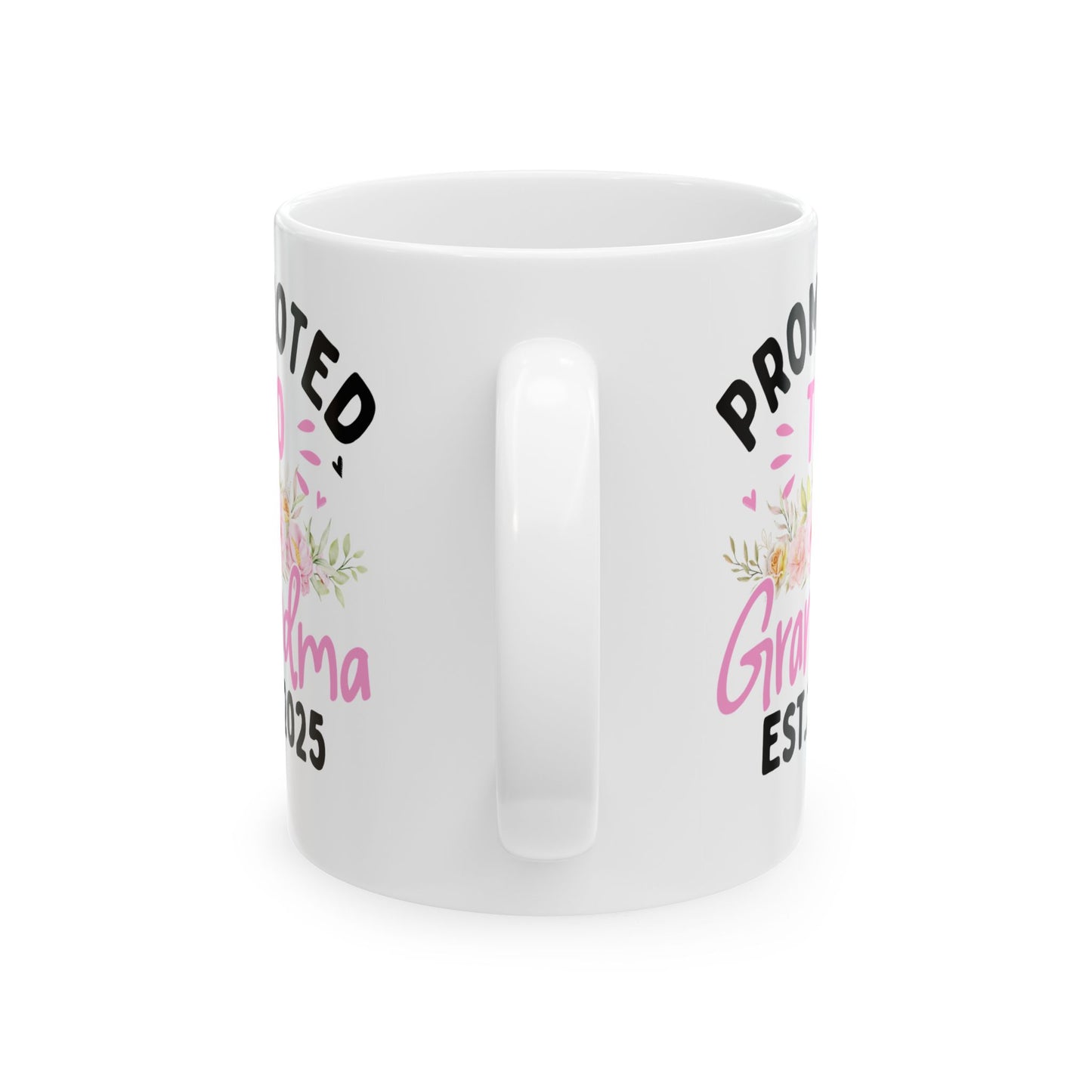 Promoted to Grandma Est 2025 White Mug, (11oz, 15oz)
