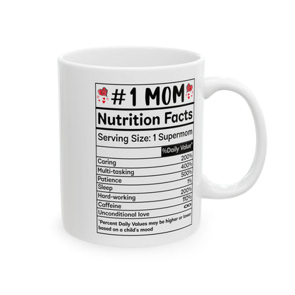 mom nutrition facts White Mug, (11oz, 15oz)