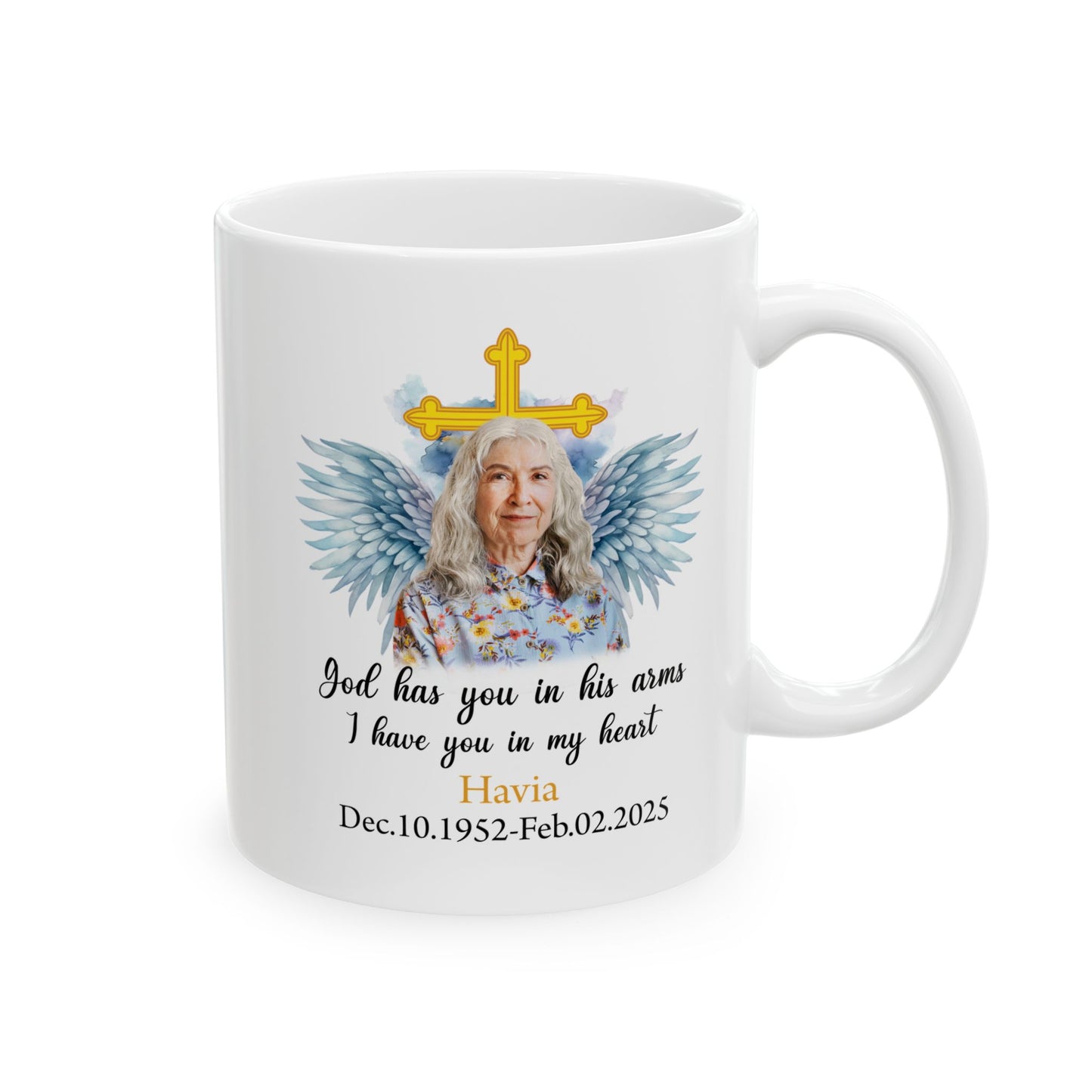 God Has You In His Arms Havia White Mug, (11oz, 15oz)