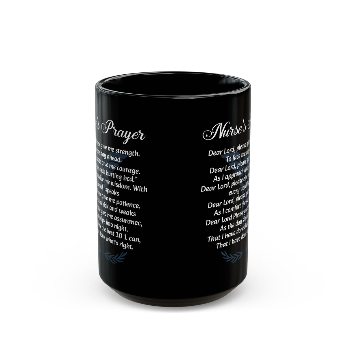 Nurse's Prayer Mug – Inspirational Gift for Nurses – Black Ceramic Coffee Cup for RN, LPN, Healthcare Workers, Christian Nurse Encouragement