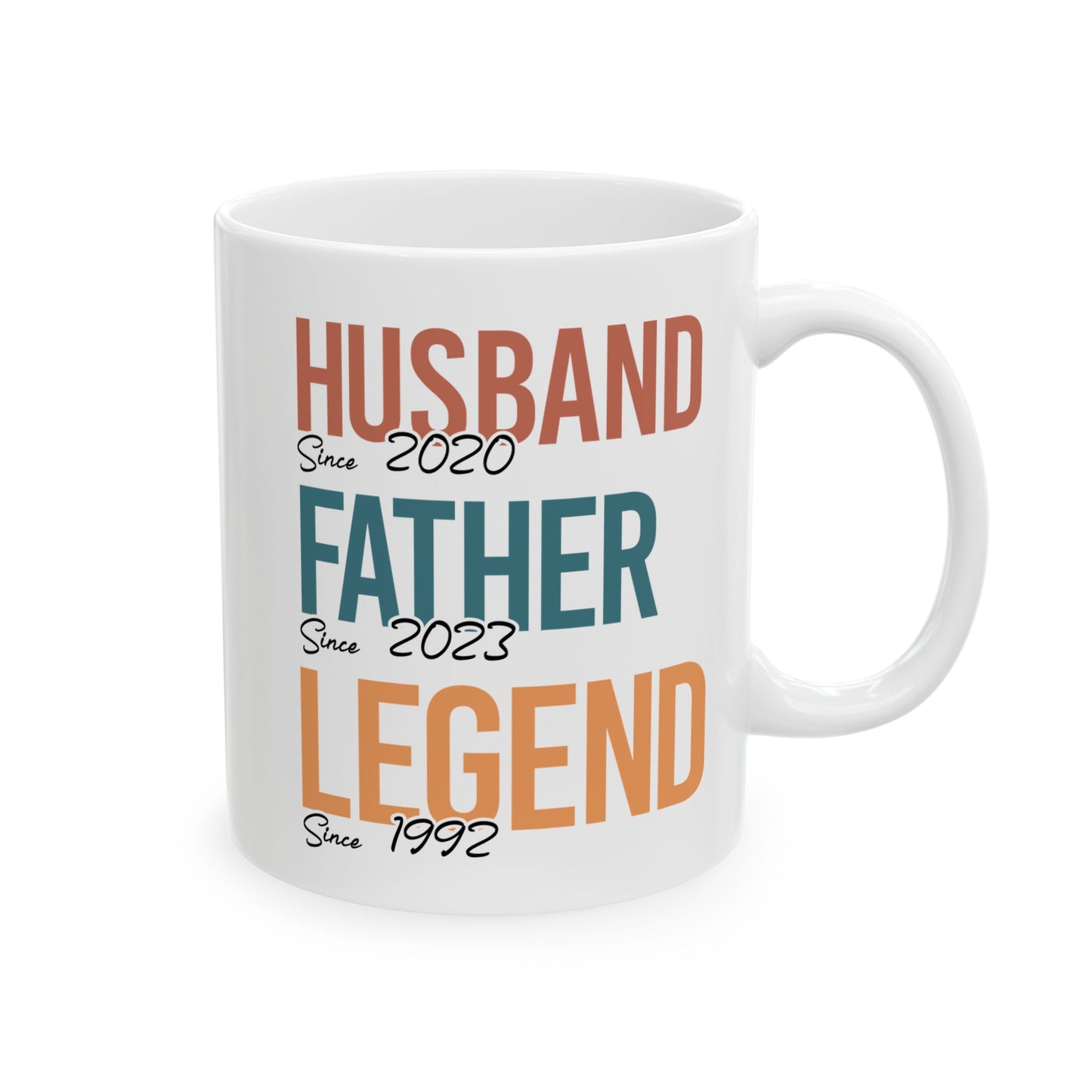 Husband Father Legend White Mug, (11oz, 15oz)