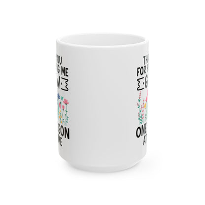 Thank You for Helping Me Grow – One Lesson at a Time White Mug, (11oz, 15oz)