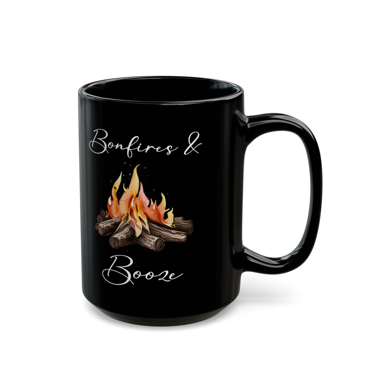 Watercolor Campfire Illustration Ceramic Mug, (11oz, 15oz)