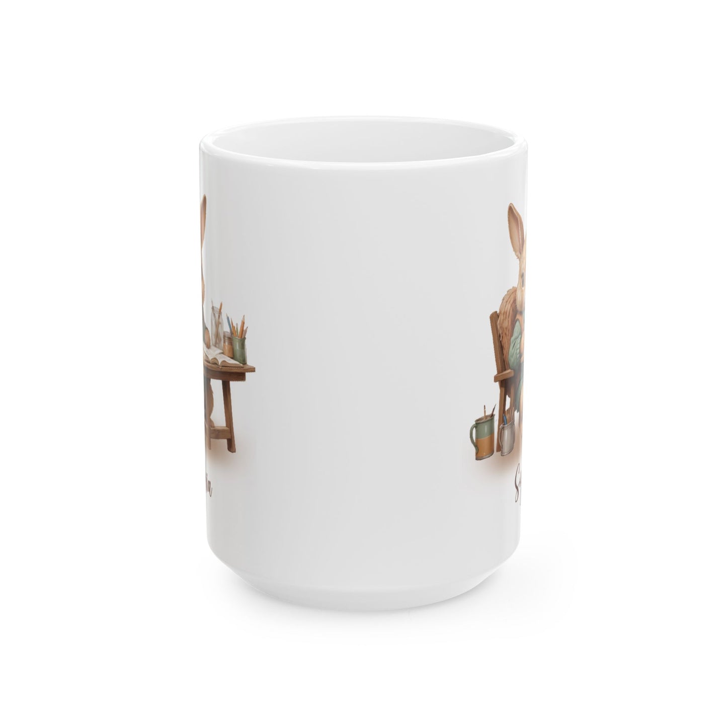 Personalized Bunny Student Mug – Back to School Gift for Kids