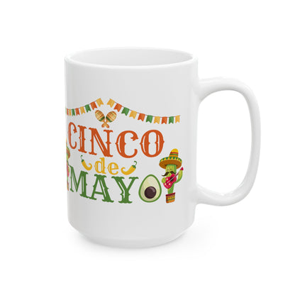 Cinco De Mayo White Mug, (11oz, 15oz)