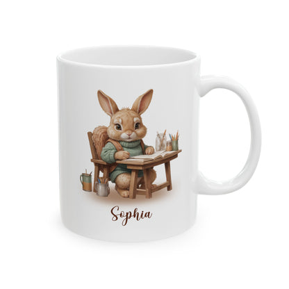 Personalized Bunny Student Mug – Back to School Gift for Kids