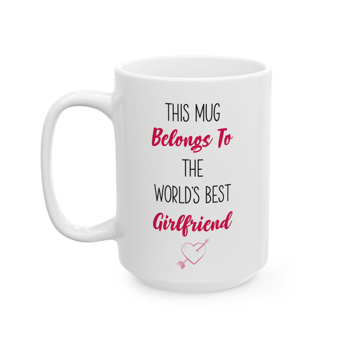 World's Best Girlfriend Mug – Cute Heart Arrow Gift from Boyfriend or Partner