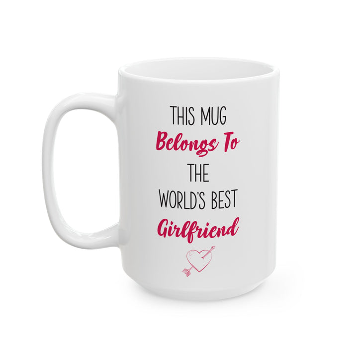 World's Best Girlfriend Mug – Cute Heart Arrow Gift from Boyfriend or Partner
