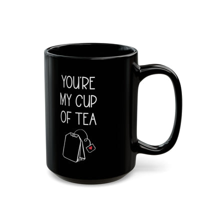 You're My Cup of Tea Mug – Black Ceramic with Teabag & Heart Tag