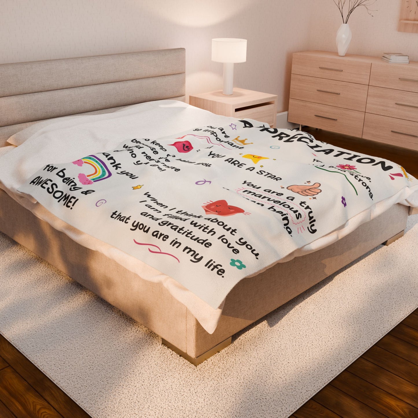 Teacher Appreciation White design gift Velveteen Plush Blanket