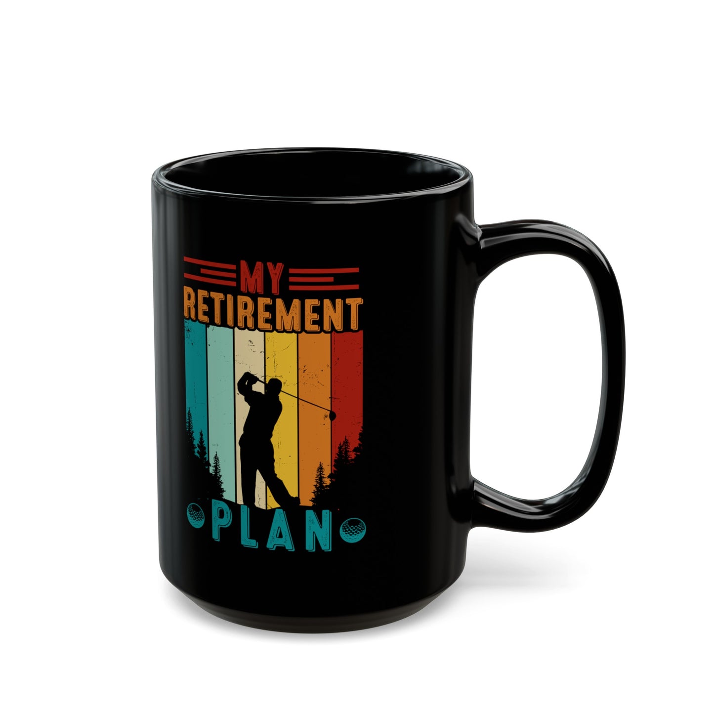 My Retirement Plan Mug – Sleek Black Golf Theme Design