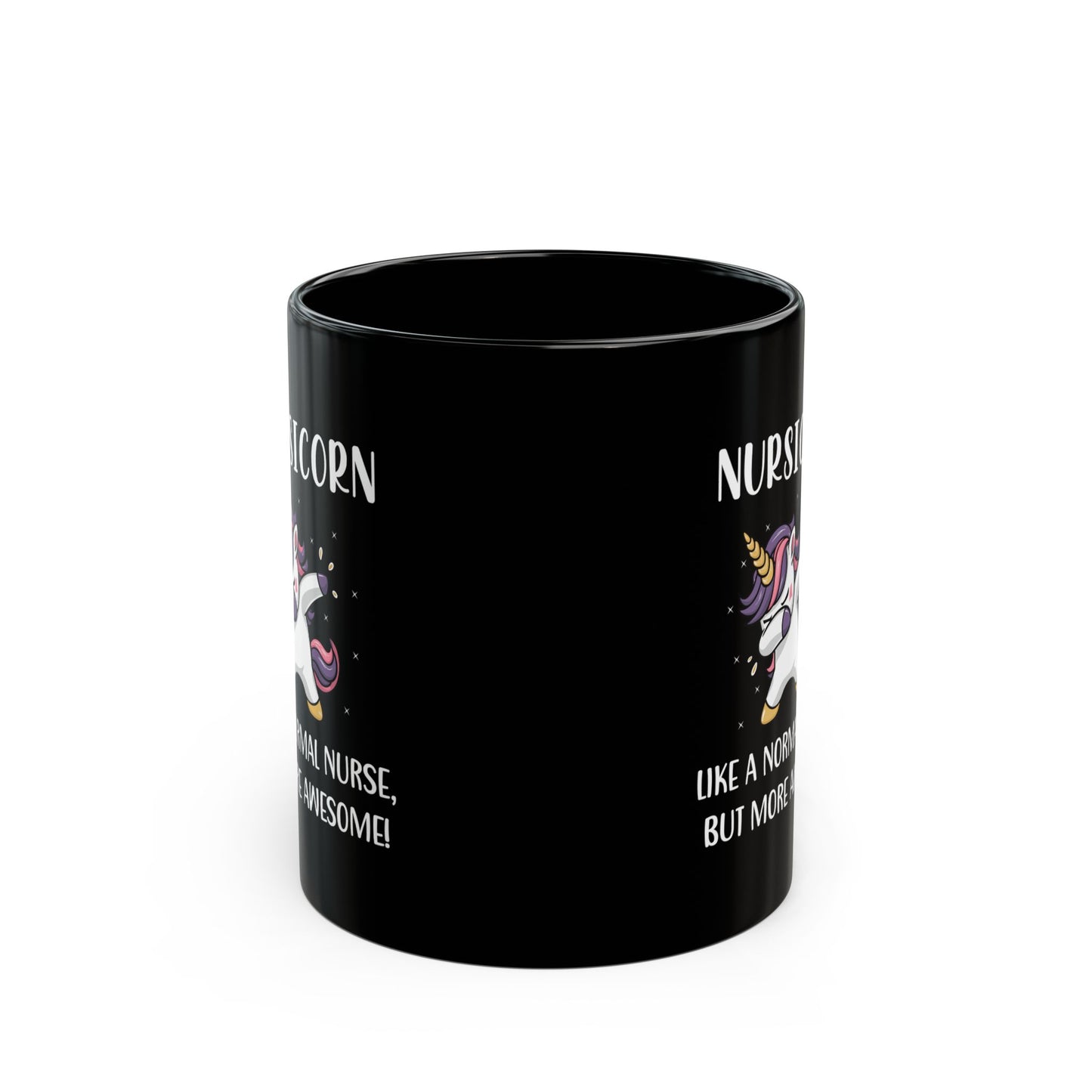 Funny Nurse Unicorn Mug – NURSICORN Black Coffee Cup