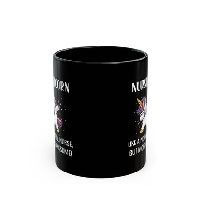 Funny Nurse Unicorn Mug – NURSICORN Black Coffee Cup