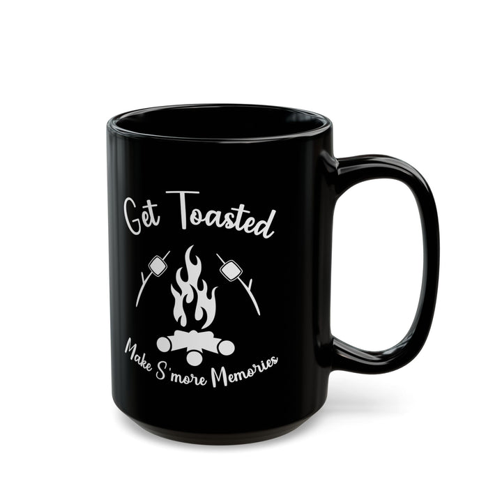 Minimalist Black and White Camping Design Ceramic Mug, (11oz, 15oz)