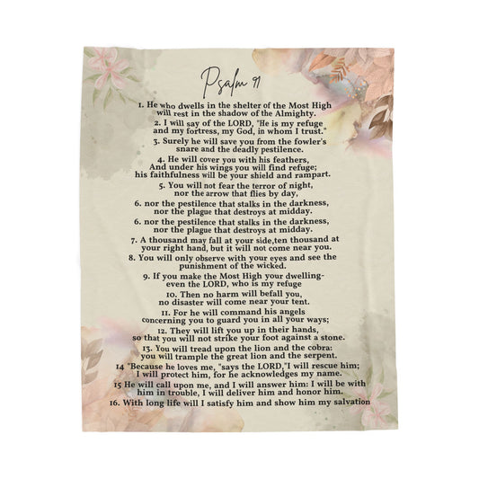 Psalm 91 Velveteen Plush Blanket