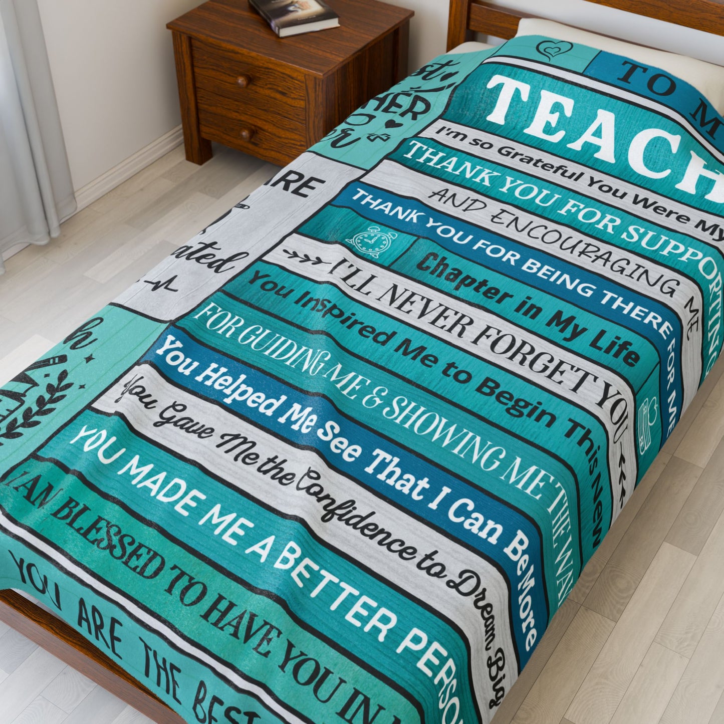 To My Teacher Appreciation Blanket  Velveteen Plush Blanket