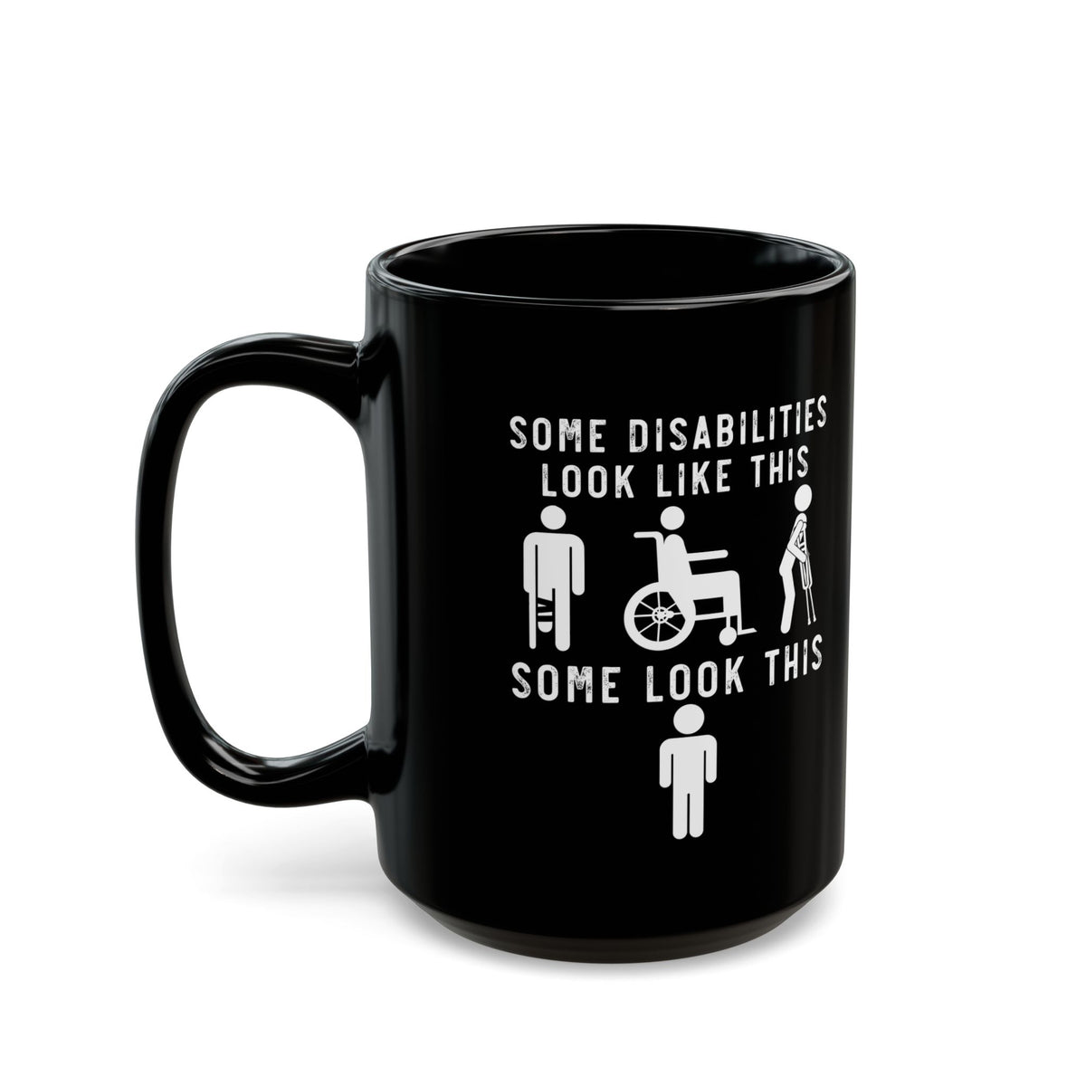 Black Ceramic Coffee Cup with Empowering Message – Support Mental Health & Chronic Illness Warriors