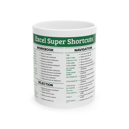 Excel Super Shortcuts Mug Ceramic Mug, (11oz, 15oz)