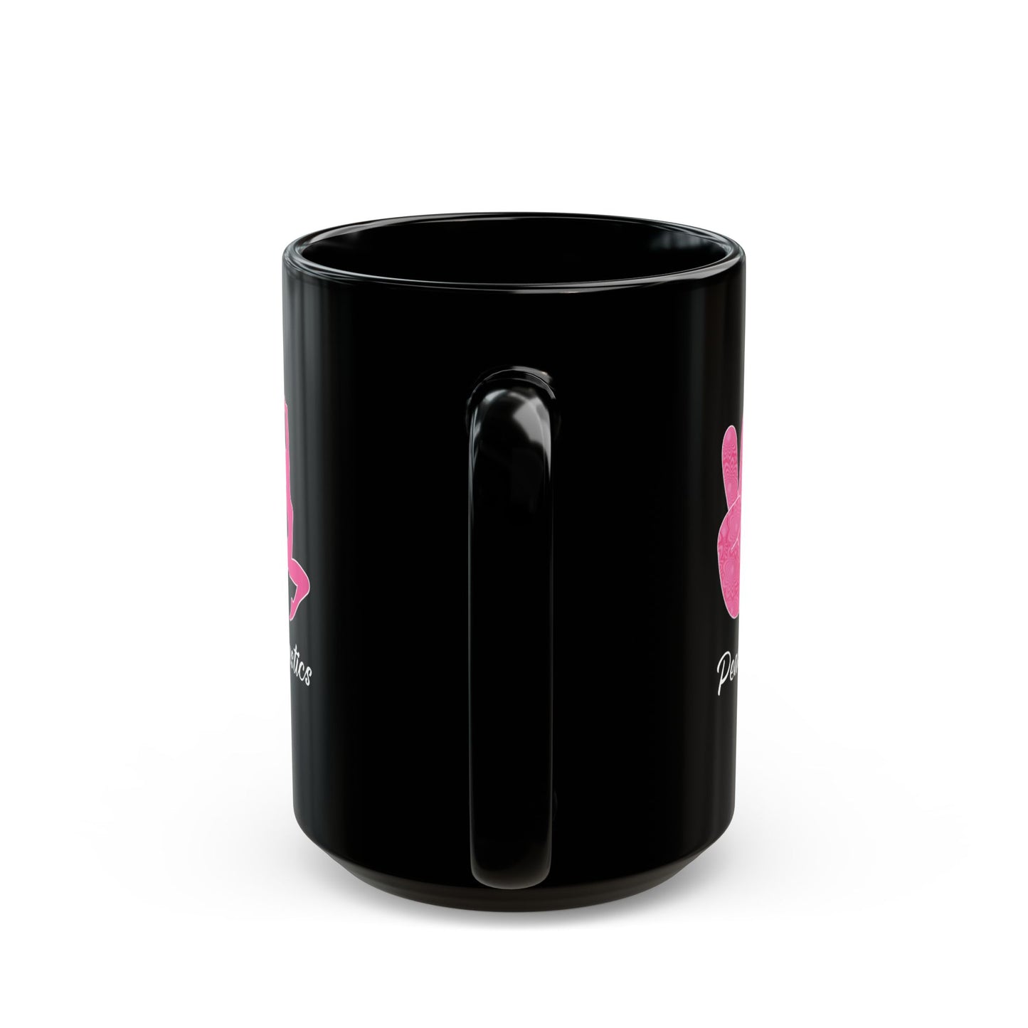 Peach Love Gymnastics Black Mug (11oz, 15oz)