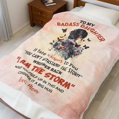To My Badass Daughter Blanket