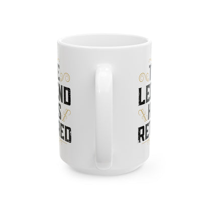 Elegant White Retirement Mug – The Legend Has Retired