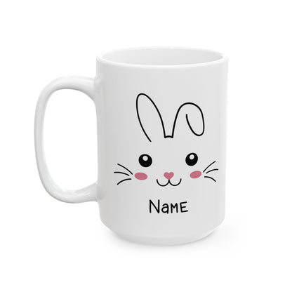 Personalized Bunny Mug – Cute Custom Name Gift for Kids