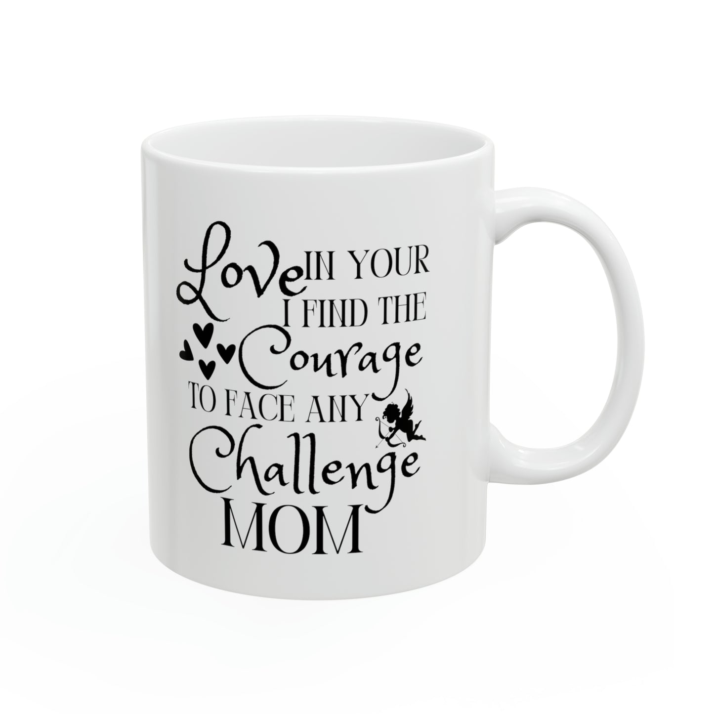 Angel and Heart Design Mom Mug – Love-Filled Courage for Life’s Challenges