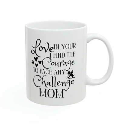 Angel and Heart Design Mom Mug – Love-Filled Courage for Life’s Challenges