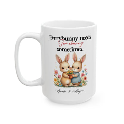 Everybunny Needs Somebunny Mug – Cute Bunny Friends Gift