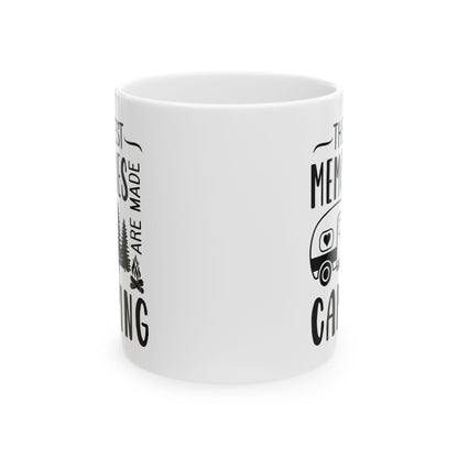 Minimalist Black Camping Design  Ceramic Mug, (11oz, 15oz)