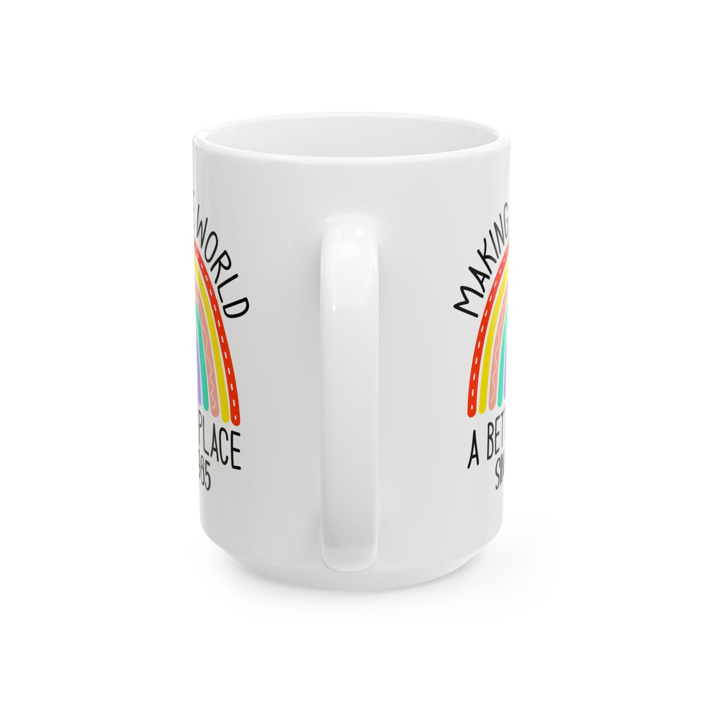 making the world 1985 Ceramic Mug, (11oz, 15oz)