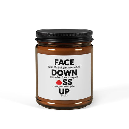 Funny Candle Gift – Face Down Ass Up Parody Quote Scented Jar Candle for Friends, Partners, or Coworkers