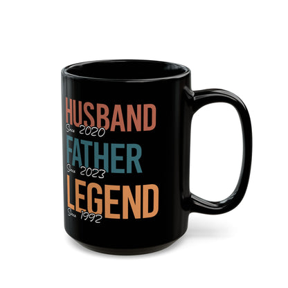 Husband Father Legend Black Mug (11oz, 15oz)