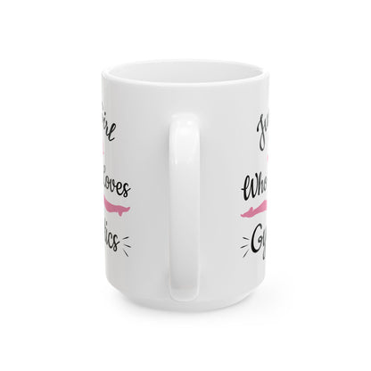 Just A Girl Who Loves Gymnastics White Mug, (11oz, 15oz)