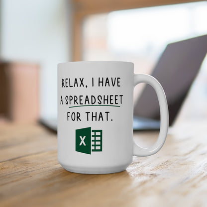 Funny Excel Coffee Cup for Accountants, Analysts, and Office Pros