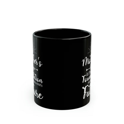 Mom Foundation Mug – Elegant Black Ceramic Gift for Mother’s Day