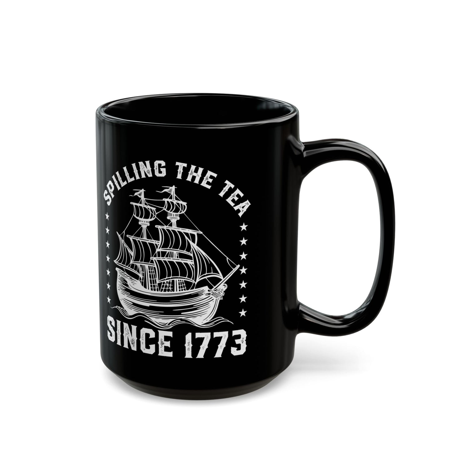 SPILLING THE TEA Black Mug (11oz, 15oz)