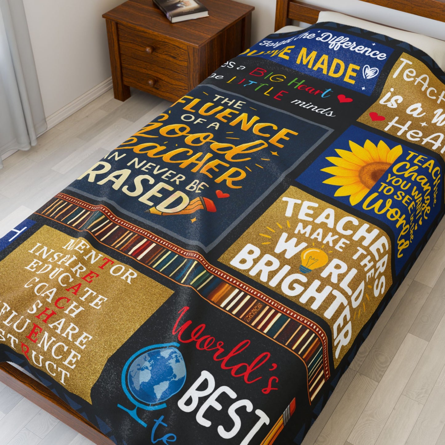 Teacher is work of heart Velveteen Plush Blanket