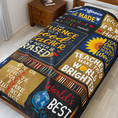 Teacher is work of heart Velveteen Plush Blanket