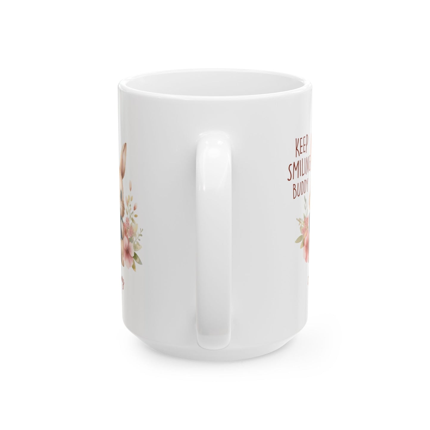 Keep Smiling Buddy Bunny Mug – Personalized Cute Gift with Name