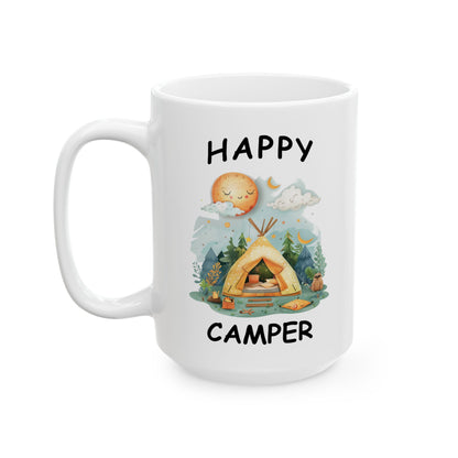 Happy Camper Ceramic Mug, (11oz, 15oz)