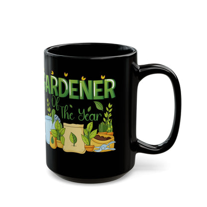 Give a Gift to a Gardening Champion – Gardener of the Year Mug Black Ceramic Coffee Cup
